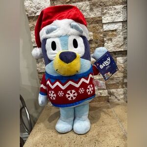 2025 Gemmy BLUEY Holiday Greeter with Christmas Sweater and Hat 21" Tall Plush